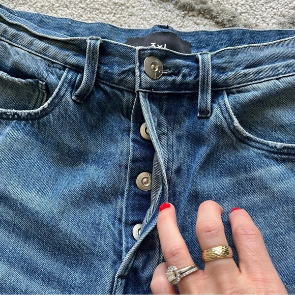 3X1 denim shorts high rise button fly distressed cut offs 28 - Picture 6 of 10